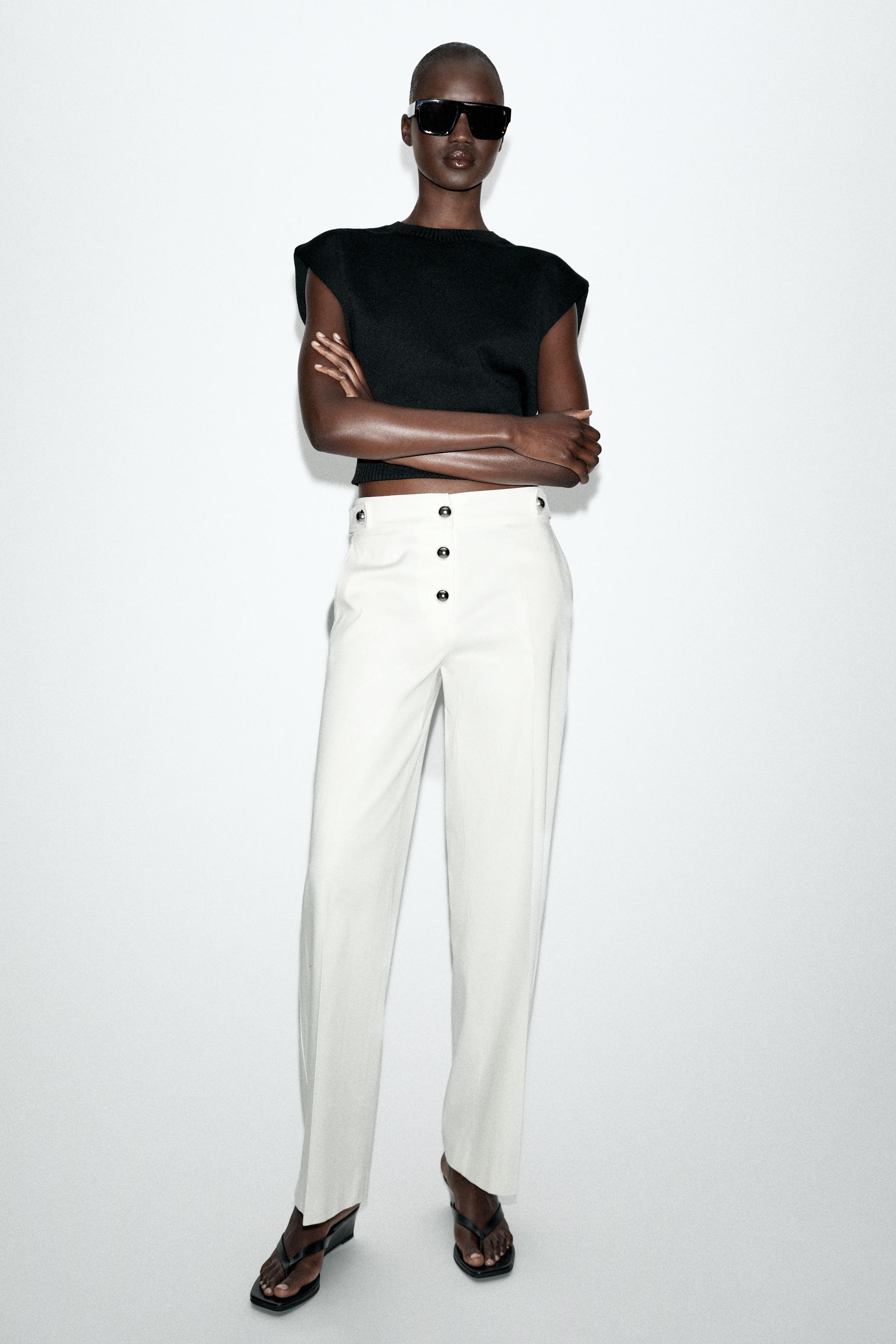 METALLIC BUTTON PANTS